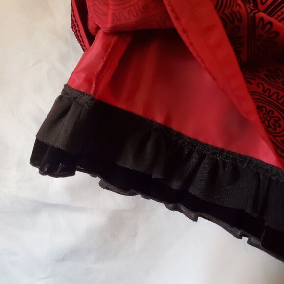 Apt 9 Red & Black Floral Boho Layered Skirt, Size 8 - Picture 7 of 8